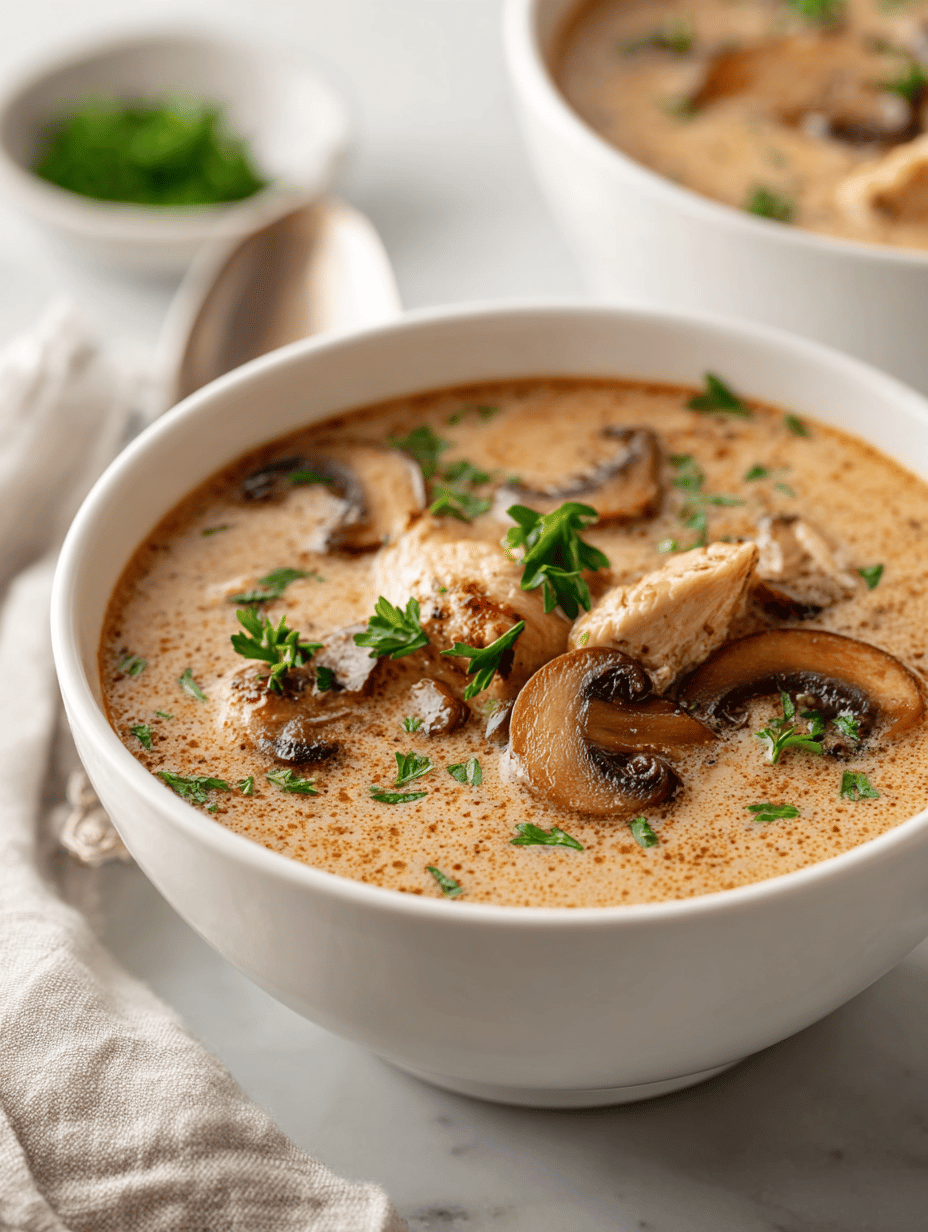 creamy mushroom chicken soup recipe