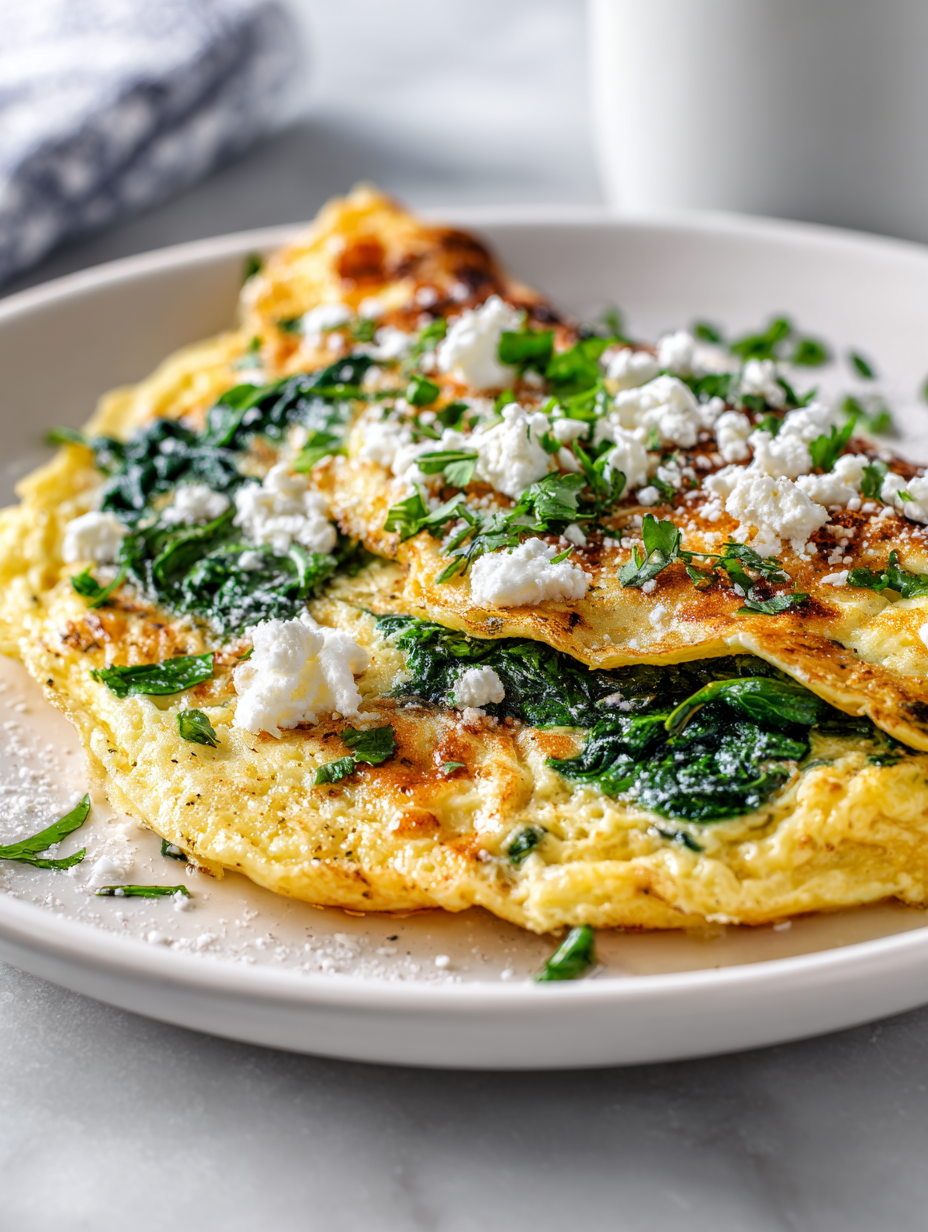 Spinach Feta Omelette Recipe