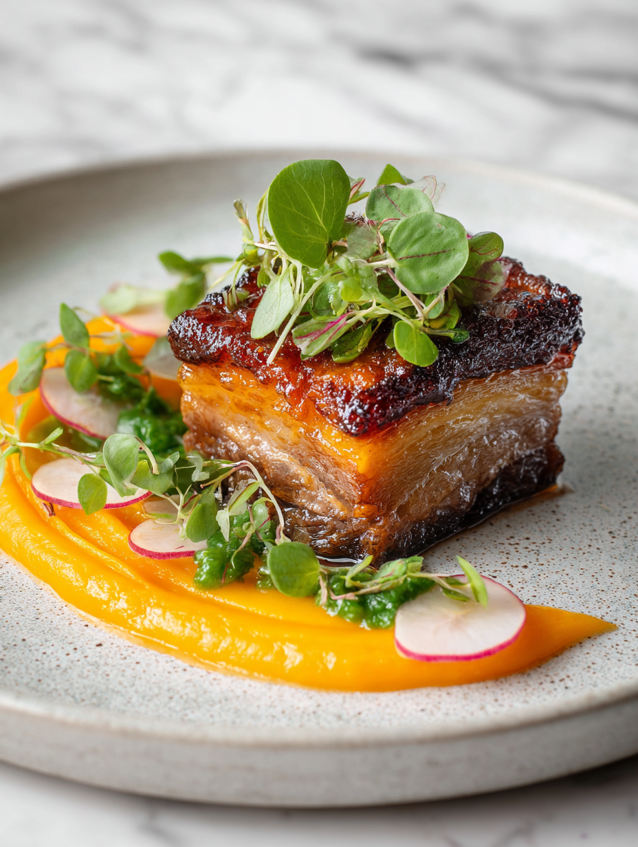 Pork Belly With Apple Puree Recipe